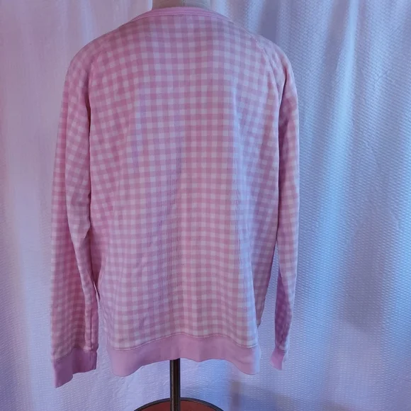 Draper James Women's Sweatshirt Size XL Pink Gingham  Checked Cottagecore Spring - Picture 4 of 10